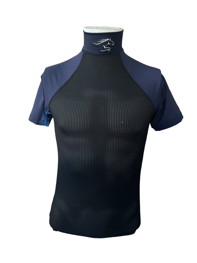 Racer two tone short sleeve sport mesh shirt