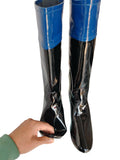 Racer Clarino Blue Top Boot