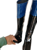 Racer Clarino Blue Top Boot