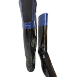 Racer Clarino Blue Top Boot